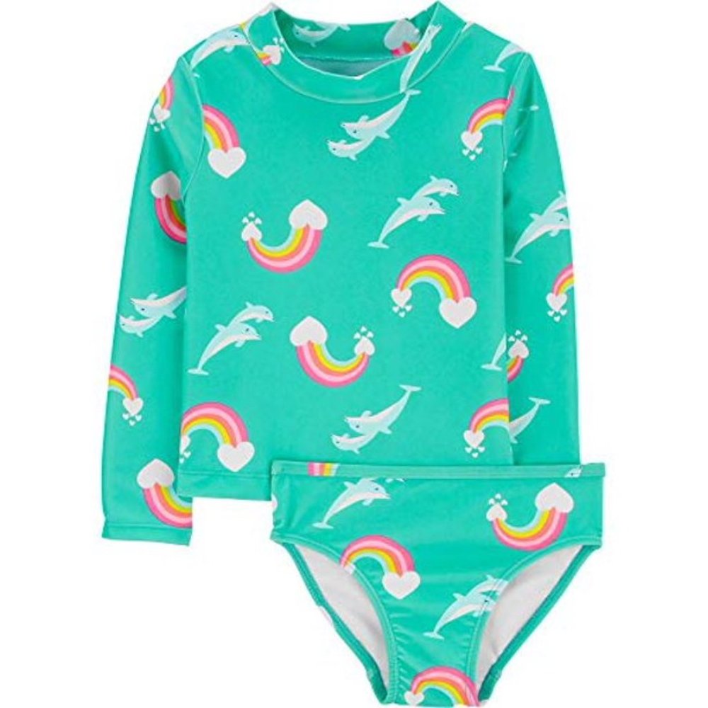 Carter's Girls Rainbow 2-Piece  Rashguard Swim Set 12M